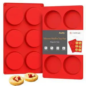 Silicone Egg Molds for Breakfast Sandwiches 2 Pcs, Non Stick 3 Inch Egg Bites Baking Pans, Silicone Muffin Pans for Baking, Round Muffin Top Pan for Whoopie Pie Pan, Tarts, Quiche Silicone Egg Molds for Breakfast Sandwiches 2 Pcs, Non Stick 3 Inch Egg Bites Baking Pans, Silicone Muffin Pans for Baking, Round Muffin Top Pan for Whoopie Pie Pan, Tarts, Quiche