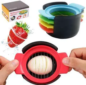 4-in-1 Stainless Steel Egg Slicer for Hard Boiled Eggs, Fruits & More Effortless Egg Cutter for Salads, Sandwiches, Charcuterie Boards (Perfect for Strawberries, Bananas, Grapes) 4-in-1 Stainless Steel Egg Slicer for Hard Boiled Eggs, Fruits & More Effortless Egg Cutter for Salads, Sandwiches, Charcuterie Boards (Perfect for Strawberries, Bananas, Grapes)