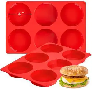 4 Inch Silicone Egg Molds for Breakfast Sandwiches, 2 Pack, 12 Cavities 4 Inch Silicone Egg Molds for Breakfast Sandwiches, 2 Pack, 12 Cavities