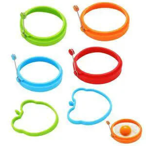 6 PCS Egg Ring, Silicone Egg Rings for Frying Eggs, Non-stick Mold for Griddle, for Making Fried Eggs or Pancakes 6 PCS Egg Ring, Silicone Egg Rings for Frying Eggs, Non-stick Mold for Griddle, for Making Fried Eggs or Pancakes