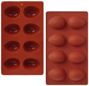 2Pcs 8-Cavity Silicone Easter Egg Molds, Egg Shaped Cake Pop Mold, Baking Supplies for Making Chocolate Jello Candy 2Pcs 8-Cavity Silicone Easter Egg Molds, Egg Shaped Cake Pop Mold, Baking Supplies for Making Chocolate Jello Candy