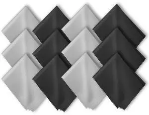 12 Pack Eyeglass Cleaning Cloths for Glasses, 6 Black & 6 Gray, 6x7 Inch Soft Lint-Free Lens Cleaning Wipes Glasses Cleaner Cloth for Screens, Cameras, and Electronics 12 Pack Eyeglass Cleaning Cloths for Glasses, 6 Black & 6 Gray, 6x7 Inch Soft Lint-Free Lens Cleaning Wipes Glasses Cleaner Cloth for Screens, Cameras, and Electronics
