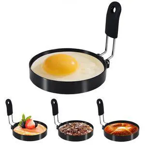 4 Pack Egg Rings for Frying Eggs, 3.5" Round Egg Cooking Stainless Steel, for English Muffins Pancake, with Silicone Handle 4 Pack Egg Rings for Frying Eggs, 3.5" Round Egg Cooking Stainless Steel, for English Muffins Pancake, with Silicone Handle