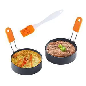 Highly Rated Large Egg Ring 3.5 Inches 2 PCS - Egg Rings for Frying with Oil Brush, Fried Egg Mold Egg Mcmuffins Makers Round Egg Circles Highly Rated Large Egg Ring 3.5 Inches 2 PCS - Egg Rings for Frying with Oil Brush, Fried Egg Mold Egg Mcmuffins Makers Round Egg Circles