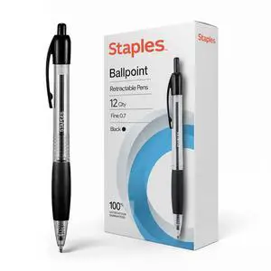 Retractable Ballpoint Pens, Fine Point, Black Ink, 12 Pack Smooth, Reliable Writing Pens for Office & School Use Retractable Ballpoint Pens, Fine Point, Black Ink, 12 Pack Smooth, Reliable Writing Pens for Office & School Use