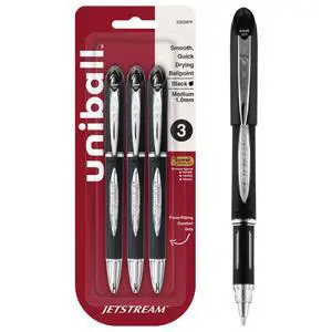 Jetstream Ballpoint Pens, Medium Point (1.0mm), Black, 3 Pack Jetstream Ballpoint Pens, Medium Point (1.0mm), Black, 3 Pack