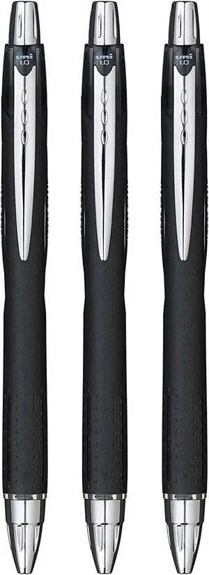 SXN-210 Jetstream RT Rollerball Pens, Black Smudge Resistant and Tamper Free Ink, 1.0mm Ball, Rubberized Grip, Package of 3 SXN-210 Jetstream RT Rollerball Pens, Black Smudge Resistant and Tamper Free Ink, 1.0mm Ball, Rubberized Grip, Package of 3