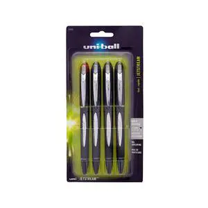 33932PP Jetstream Roller Ball Pen, Quick Drying to Prevent Smears, Intense Coloration, Bold Point (1.0mm), Assorted Colors, Pack of 4 33932PP Jetstream Roller Ball Pen, Quick Drying to Prevent Smears, Intense Coloration, Bold Point (1.0mm), Assorted Colors, Pack of 4