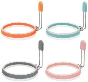 Silicone Egg Rings, Leak-proof Liquid Egg Ring Mold, Upgraded Nonstick Egg Fryer for Pancake and Breakfast Sandwiches, Multicolor, Set of 4 Pack Silicone Egg Rings, Leak-proof Liquid Egg Ring Mold, Upgraded Nonstick Egg Fryer for Pancake and Breakfast Sandwiches, Multicolor, Set of 4 Pack