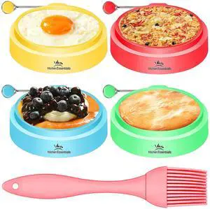 Premium Nonstick Multicolored Cooking Ring Molds for Eggs, Pancakes, Mcmuffin Breakfast Sandwiches, English Muffins, Crumpets, and More (4-Pack) Premium Nonstick Multicolored Cooking Ring Molds for Eggs, Pancakes, Mcmuffin Breakfast Sandwiches, English Muffins, Crumpets, and More (4-Pack)