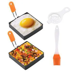 4 Inch Suqare Egg Rings for Frying Eggs,2 Packs 4" Square Egg Rings for Griddle, Stainless Steel Griddle Omelete Rings for Fried Eggs Muffin Tortillas Pancake Ring Crepes Ring with SiliconeHandle 4 Inch Suqare Egg Rings for Frying Eggs,2 Packs 4" Square Egg Rings for Griddle, Stainless Steel Griddle Omelete Rings for Fried Eggs Muffin Tortillas Pancake Ring Crepes Ring with SiliconeHandle