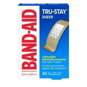 Brand Tru-Stay Sheer Adhesive Bandages, All One Size, 40 Count Brand Tru-Stay Sheer Adhesive Bandages, All One Size, 40 Count