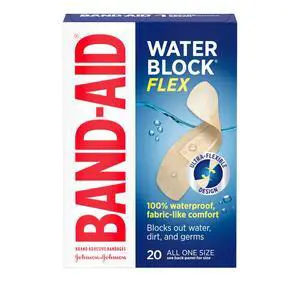 Brand Water Block Flex Adhesive Bandages, All One Size, 20 Count Brand Water Block Flex Adhesive Bandages, All One Size, 20 Count