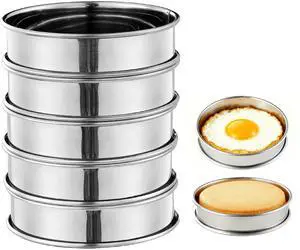 Crumpet Rings, 4"Egg Rings for English Muffin, Tart, Cake, Frying Egg Crumpet Rings, 4"Egg Rings for English Muffin, Tart, Cake, Frying Egg