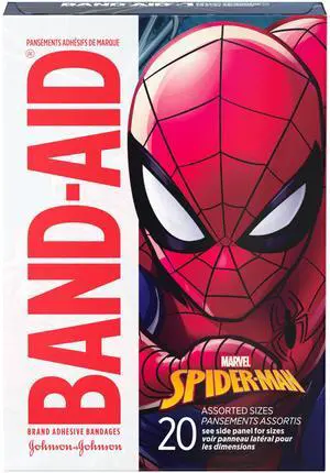 Brand Adhesive Bandages, Marvel Spiderman, Assorted Sizes, 20 Ct Brand Adhesive Bandages, Marvel Spiderman, Assorted Sizes, 20 Ct