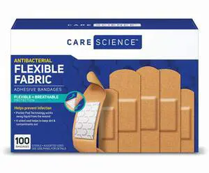 Fabric Adhesive Bandages, 100 ct Assorted Sizes | Flexible + Breathable Protection Helps Prevent Infection for First Aid and Wound Care Fabric Adhesive Bandages, 100 ct Assorted Sizes | Flexible + Breathable Protection Helps Prevent Infection for First Aid and Wound Care