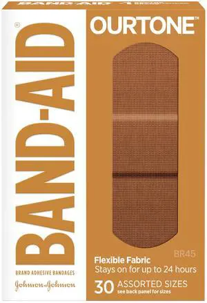 Brand Ourtone Fabric Adhesive Bandages, BR45, Assorted, 30 Ct Brand Ourtone Fabric Adhesive Bandages, BR45, Assorted, 30 Ct