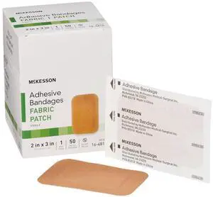 Adhesive Bandages, Sterile, Fabric, Tan, 2 x 3 in, 50 ct Adhesive Bandages, Sterile, Fabric, Tan, 2 x 3 in, 50 ct