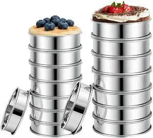 16Pcs Crumpet Rings Set, 4 & 3.15 Inch Nonstick English Muffin Rings, Stainless Steel Double Rolled Tart Ring, Round Metal Pastry Ring Molds for Baking Cake Dessert Food Making Tool 16Pcs Crumpet Rings Set, 4 & 3.15 Inch Nonstick English Muffin Rings, Stainless Steel Double Rolled Tart Ring, Round Metal Pastry Ring Molds for Baking Cake Dessert Food Making Tool