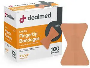 Fabric Fingertip Bandages - Latex Free, Non-Stick Pad - 100 Count Fabric Fingertip Bandages - Latex Free, Non-Stick Pad - 100 Count