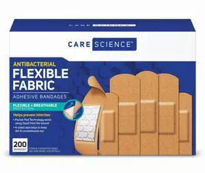 Fabric Adhesive Bandages, Assorted Sizes, 200 Count Fabric Adhesive Bandages, Assorted Sizes, 200 Count