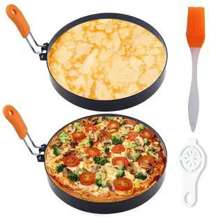 2 Packs 6" Pancake Ring for Griddle,6 Inch Non-stick Omelette Ring,Staineless Steel Psncake Mold for Griddle Egg Ring Pancake Maker with Silicone Handle 2 Packs 6" Pancake Ring for Griddle,6 Inch Non-stick Omelette Ring,Staineless Steel Psncake Mold for Griddle Egg Ring Pancake Maker with Silicone Handle