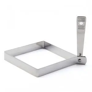 Square Egg Mold for Griddle, Stainless Steel Ring with Foldable Handle Square Egg Mold for Griddle, Stainless Steel Ring with Foldable Handle