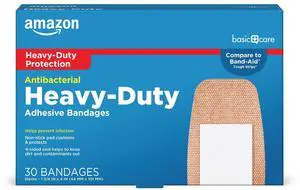 Heavy Fabric Adhesive Bandages, Strong Adhesion, Large Tough & Flexible Non-Stick Pad Cushion, 1.75 x 4 in, 30 Count Heavy Fabric Adhesive Bandages, Strong Adhesion, Large Tough & Flexible Non-Stick Pad Cushion, 1.75 x 4 in, 30 Count