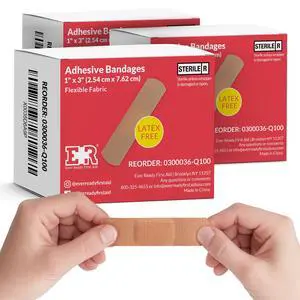 1 x 3 Fabric Adhesive Bandages, Latex-Free Stretchy Strips 300 Count 1 x 3 Fabric Adhesive Bandages, Latex-Free Stretchy Strips 300 Count