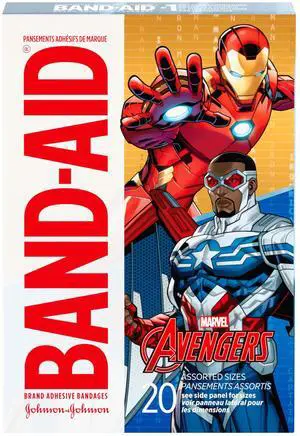 Brand Adhesive Bandages, Marvel Avengers, Assorted Sizes, 20 Ct Brand Adhesive Bandages, Marvel Avengers, Assorted Sizes, 20 Ct