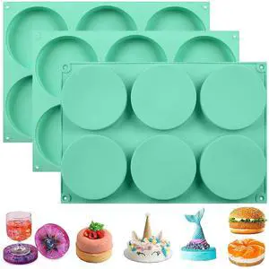 4Inch Round Silicone Mold for Baking, 3Pcs Large Silicone Muffin Top Pan Non-Stick, 6-Cavity Baking Mold for Breakfast Sandwiches Hamburger Egg Whoopie Pie 4Inch Round Silicone Mold for Baking, 3Pcs Large Silicone Muffin Top Pan Non-Stick, 6-Cavity Baking Mold for Breakfast Sandwiches Hamburger Egg Whoopie Pie