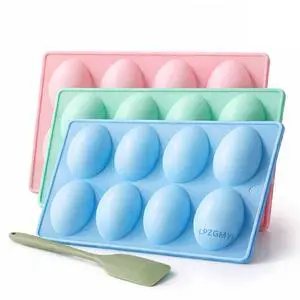 Silicone Egg Molds for Baking 3Pack 8-Cavity Food-Grade Non-stick Egg-Shaped Halloween Mold for Deviled eggs Chocolate Cake Dessert Silicone Egg Molds for Baking 3Pack 8-Cavity Food-Grade Non-stick Egg-Shaped Halloween Mold for Deviled eggs Chocolate Cake Dessert