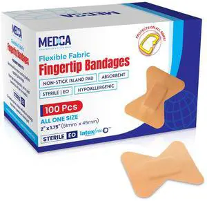 Flexible Fabric Bandages - Flex Fabric Adhesive Bandages Finger-Tip Care and to Protect Wounds from Infection - (100 Count Box) Flexible Fabric Bandages - Flex Fabric Adhesive Bandages Finger-Tip Care and to Protect Wounds from Infection - (100 Count Box)
