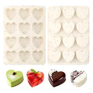 2 Inch Silicone Heart Muffin Pan, Nonstick Silicone Molds for Baking, Cupcake Pan for Chocolate, Candy, Cake, Soap 2 Inch Silicone Heart Muffin Pan, Nonstick Silicone Molds for Baking, Cupcake Pan for Chocolate, Candy, Cake, Soap