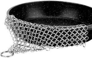 Cast Iron Cleaner 6"x6.3" 316L Stainless Steel Chainmail Scrubber for Griddle Skillet Dutch Oven Wok Stainless Steel Pot Cast Iron Pan Support Dishwasher Cleaning Cast Iron Cleaner 6"x6.3" 316L Stainless Steel Chainmail Scrubber for Griddle Skillet Dutch Oven Wok Stainless Steel Pot Cast Iron Pan Support Dishwasher Cleaning