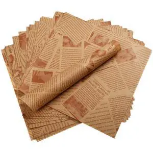 200 Pcs Deli Wax Paper Sheets 10 x 10 Inch Old Newspaper Style Printed Greaseproof Deli Paper for Wrapping Breads Burgers French Fries Sandwiches (Brown) 200 Pcs Deli Wax Paper Sheets 10 x 10 Inch Old Newspaper Style Printed Greaseproof Deli Paper for Wrapping Breads Burgers French Fries Sandwiches (Brown)