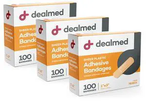 Sheer Plastic Adhesive Bandages - Latex Free - 300 Count (3 Pack) Sheer Plastic Adhesive Bandages - Latex Free - 300 Count (3 Pack)