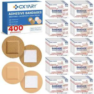 400PCS Round Bandages,Fabric Bandage Waterproof Circle Bandage Latex Free 400PCS Round Bandages,Fabric Bandage Waterproof Circle Bandage Latex Free