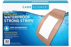 Waterproof Strong Strips Adhesive Bandages, Extra Large, 32ct Waterproof Strong Strips Adhesive Bandages, Extra Large, 32ct