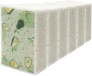 Scratch Scrub Sponge, 6 - Pack Kitchen Sponges for Cleaning Around the Home, Bathroom & More, Large Size Scratch-Free Dish Scrubber, Best for Nonstick Pots and Pans (4" x 6" x 1"), Avocado Scratch Scrub Sponge, 6 - Pack Kitchen Sponges for Cleaning Around the Home, Bathroom & More, Large Size Scratch-Free Dish Scrubber, Best for Nonstick Pots and Pans (4" x 6" x 1"), Avocado