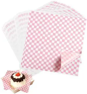7x7 Inch Checkered Waxed Deli Paper-100 Sheets, Greaseproof Food Basket Liners, pink Wrapping Paper-Pink 7x7 Inch Checkered Waxed Deli Paper-100 Sheets, Greaseproof Food Basket Liners, pink Wrapping Paper-Pink