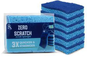 Blue Scrub Sponges Pack of 6 Dual-Sided Kitchen Sponges for Cleaning Non Scratch for Dishes, Bathroom, Surfaces Durable Dishwashing Sponge Blue Scrub Sponges Pack of 6 Dual-Sided Kitchen Sponges for Cleaning Non Scratch for Dishes, Bathroom, Surfaces Durable Dishwashing Sponge