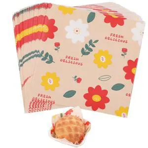 Waxed Deli Paper Sheets 7 * 7 Inch, 100 Pcs Food Basket Liners for French Fries, Burgers, Dry Sandwich Wrap Paper Sheets Floral Waxed Deli Paper Sheets 7 * 7 Inch, 100 Pcs Food Basket Liners for French Fries, Burgers, Dry Sandwich Wrap Paper Sheets Floral