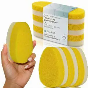 Dish Sponge scrubber Non Scratch 2-Layer Heavy Duty Scrub Foam & Soft Absorbent Ergonomic Kitchen Sponges for Dishes, Pots Pans, Sink bathroom scrubber Window scrubbies Cleaning home essentials,6 Pack Dish Sponge scrubber Non Scratch 2-Layer Heavy Duty Scrub Foam & Soft Absorbent Ergonomic Kitchen Sponges for Dishes, Pots Pans, Sink bathroom scrubber Window scrubbies Cleaning home essentials,6 Pack