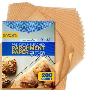 200 Ct Unbleached Parchment Paper Sheets, Pre Cut Parchment Paper Sheets for Baking, Air fryer Sheets & Oven Liners FOr cookies, Bread, meat, Pizza (9x13) 200 Ct Unbleached Parchment Paper Sheets, Pre Cut Parchment Paper Sheets for Baking, Air fryer Sheets & Oven Liners FOr cookies, Bread, meat, Pizza (9x13)