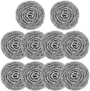 10 Pcs Metal Kitchen Scrubbing Pads Scrubs for Dishes, Pans, Pots, Ovens, Grills, Sinks(Sliver) 10 Pcs Metal Kitchen Scrubbing Pads Scrubs for Dishes, Pans, Pots, Ovens, Grills, Sinks(Sliver)