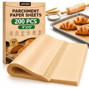 200 PCS Unbleached Parchment Paper for Baking, Non Stick Brown Baking Sheets, Precut Parchment Paper Sheets for Cooking, Air Fryer, Oven (9" x 13") 200 PCS Unbleached Parchment Paper for Baking, Non Stick Brown Baking Sheets, Precut Parchment Paper Sheets for Cooking, Air Fryer, Oven (9" x 13")