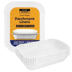 Precut Prefold Oven Ready Parchment Paper Sheets for Baking - 9x13 Half Roaster Pre-Cut and Pre-Folded Baking Paper Food Grade Non-Toxic Unbleached for Air Fryer, Over, Microwave, Steamer 50 Pack Precut Prefold Oven Ready Parchment Paper Sheets for Baking - 9x13 Half Roaster Pre-Cut and Pre-Folded Baking Paper Food Grade Non-Toxic Unbleached for Air Fryer, Over, Microwave, Steamer 50 Pack