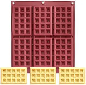 Silicone Waffle Baking Mold Tray, 6-Cavity, 25 x 29.2 cm Silicone Waffle Baking Mold Tray, 6-Cavity, 25 x 29.2 cm