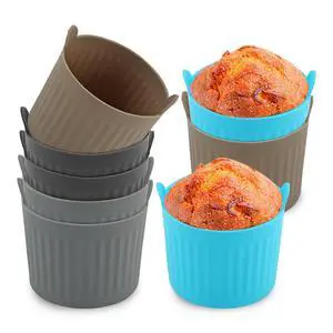 8 Pcs Air Fryer Baking Ramekins, Reusable Silicone Muffin Cups, Non-Stick Egg Bite Mold Baking Cups Air Fryer Accessories for Eggs, Muffins, Cupcakes, Puddings, Tarts, Custards(COLOR:Multi) 8 Pcs Air Fryer Baking Ramekins, Reusable Silicone Muffin Cups, Non-Stick Egg Bite Mold Baking Cups Air Fryer Accessories for Eggs, Muffins, Cupcakes, Puddings, Tarts, Custards(COLOR:Multi)